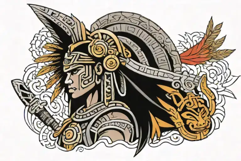 Mayan warrior tattoo design idea