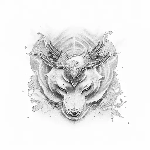Leu cu mesajul "Never give up" tattoo design idea