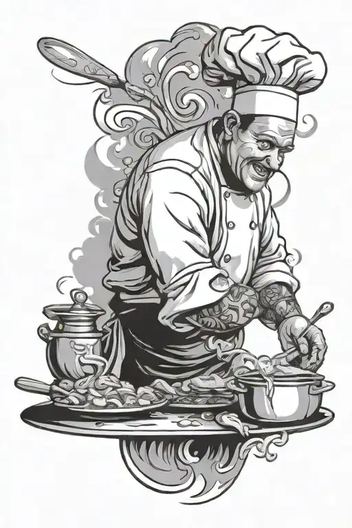chef cooking tattoo design idea