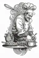 chef cooking tattoo design idea