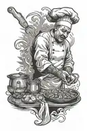 chef cooking tattoo design idea