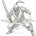 ninja warrior sword tattoo design idea