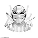 power ranger with ninja turtles, with spiderma, batman, star wars tattoo design idea