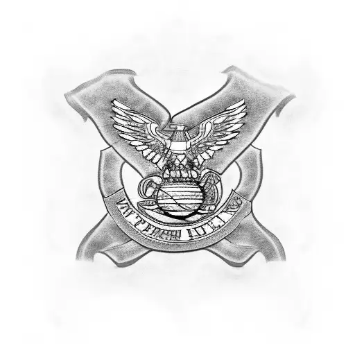 A sleeve design incorporating the USMC, nursing, and the Corning Incorporated logo tattoo design idea