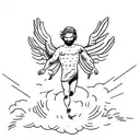 icarus fall with hands of creation of adam tattoo design idea