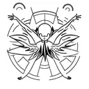 icarus fall with hands of creation of adam tattoo design idea