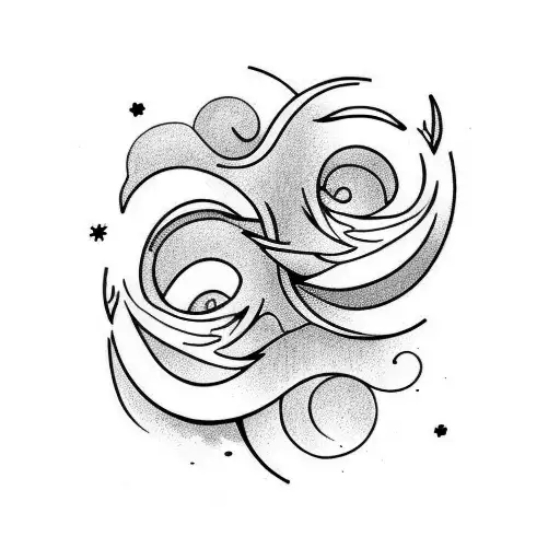 twin flame tattoo design idea