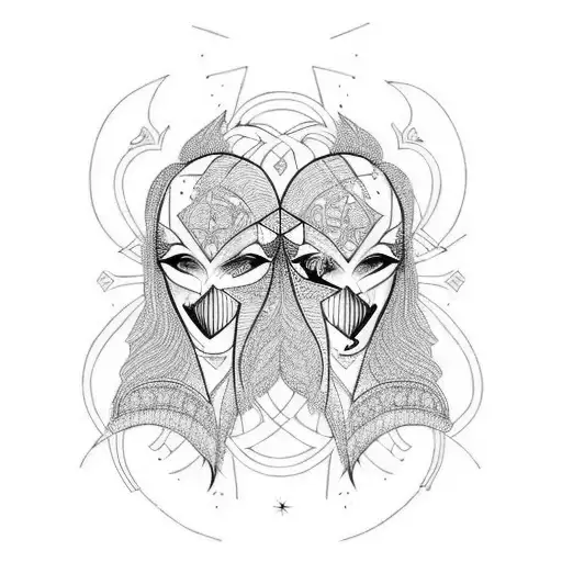 twin flame twin souls tattoo design idea