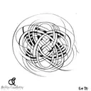 infinity symbol with the words Lexie Dexter incorporated crossing at the centre point tattoo design idea