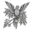 Pheonix emerging from a willow tree tattoo design idea