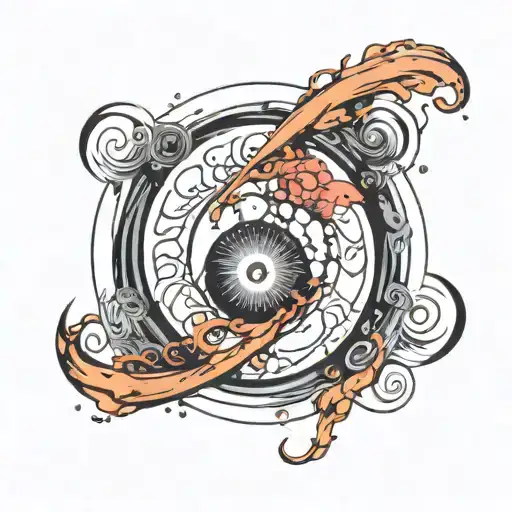 circle, black hole, oil ripple shape, bravery  tattoo design idea