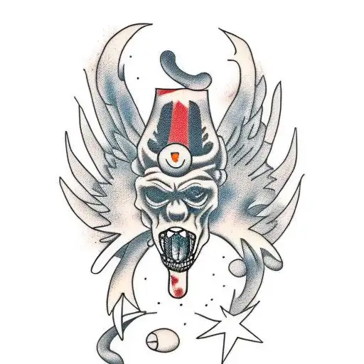 monster playing electric guitar tattoo design idea