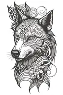 Turkish Mitology and Wolf head tattoo design idea