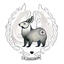 Scandinavian folk art animal totem with bear, rabbit and wren tattoo design idea