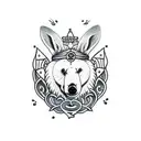 Scandinavian folk art animal totem with bear, rabbit and wren tattoo design idea