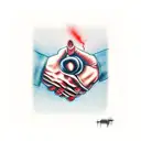 Handshake with the Devil tattoo design idea