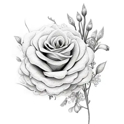 mace weapon wrapped in flowers tattoo design idea