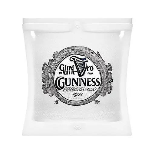 Pint of Guinness (black and white, in official Guiness pint glass) tattoo design idea