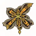 ethiopian crosses intertwined tattoo design idea