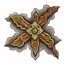 ethiopian crosses intertwined tattoo design idea