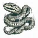 furious snake around arm tattoo design idea