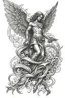 angel vs evil tattoo design idea