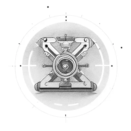 Combine elements of a steering wheel and a tattoo machine tattoo design idea