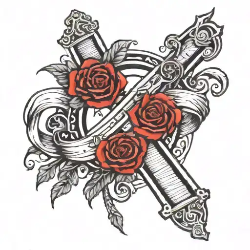 lines and in the middle a sentence that says "all united we make gallows" tattoo design idea