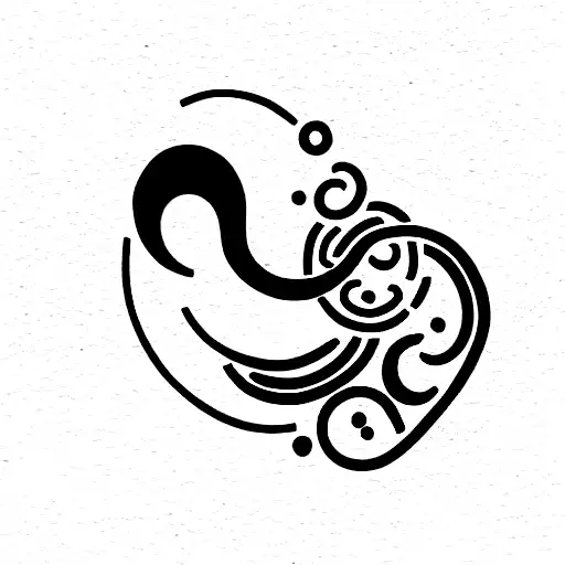 Snake wrapped around a crescent moon with a libra zodiac constellation sign above it  tattoo design idea