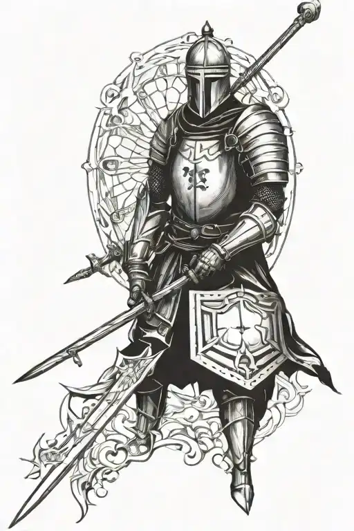 Templar knight tattoo design idea