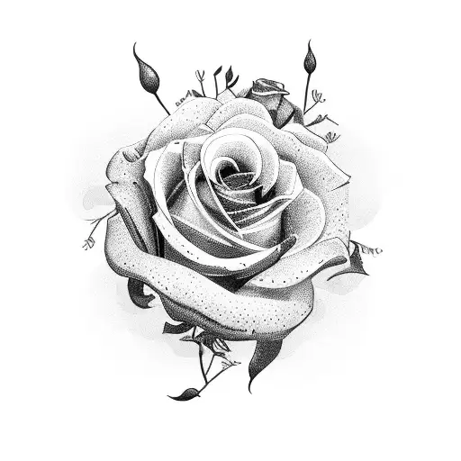 word Family with roses and roman numerals tattoo design idea