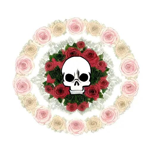 Skull and Roses tattoo design idea