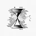 cosmic Hourglass tattoo design idea