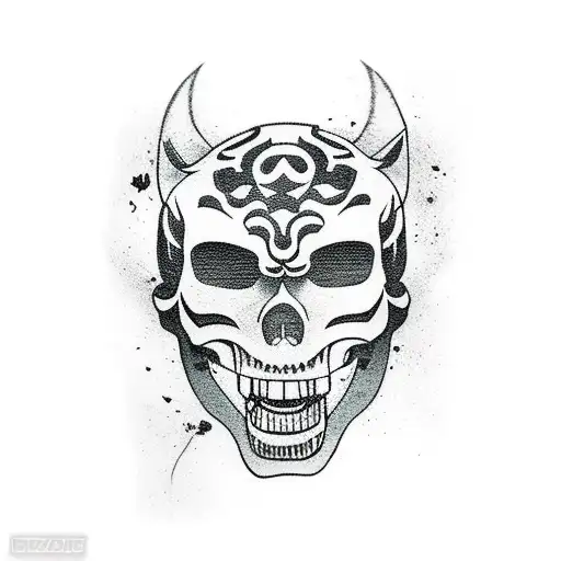 katana, panther, skull and flowers tattoo design idea