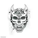 katana, panther, skull and flowers tattoo design idea