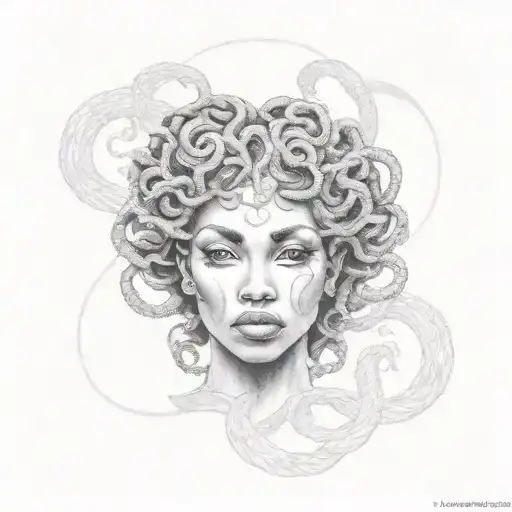 African American Medusa  tattoo design idea