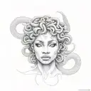 African American Medusa  tattoo design idea