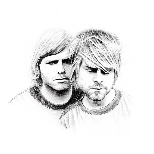 tom delonge and kurt cobain kissing  tattoo design idea