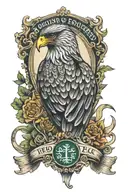 polish falcon Irish harp tattoo design idea
