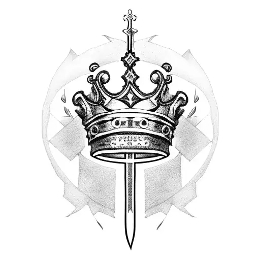 King's Crown, sword  tattoo design idea
