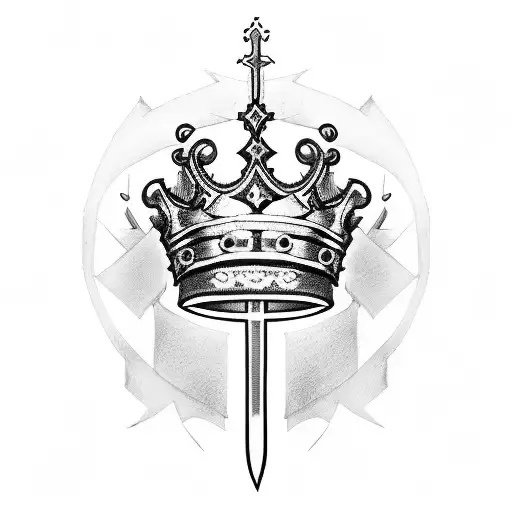 King's Crown, sword  tattoo design idea
