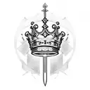 King's Crown, sword  tattoo design idea