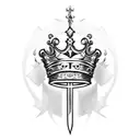 King's Crown, sword  tattoo design idea
