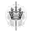 King's Crown, sword  tattoo design idea