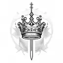 King's Crown, sword  tattoo design idea