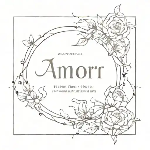 Create a minimalist tattoo inspired by the philosophy of AMOR FATI  tattoo design idea