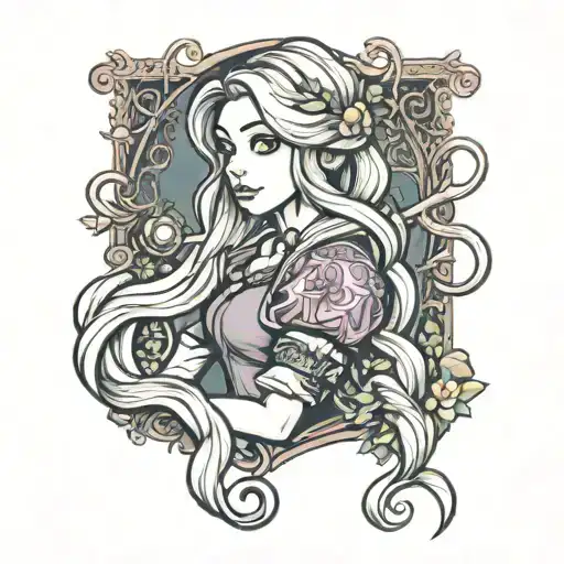 rapunzel themed tattoo tattoo design idea