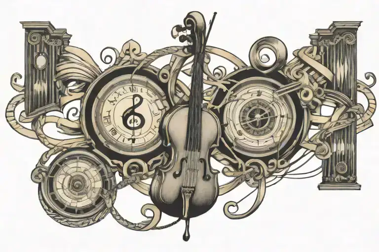 music money and geometry infinity tattoo design idea