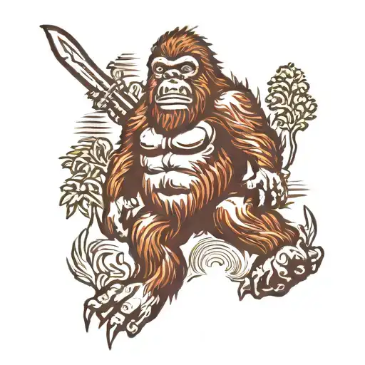 Bigfoot tattoo design idea