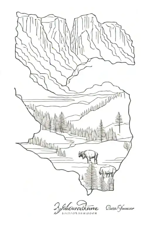 Yellowstone National Park tattoo design idea
